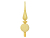 Елочная верхушка DIAMOND (рифление мелкой сеточкой), стеклянная, матовая, золотая заснеженная, 31 см, Kaemingk (Decoris)