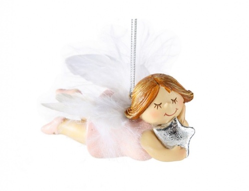 Коллекционная ёлочная игрушка "Ангелочек дэбби", полистоун, 8х4 см., Boltze фото 2