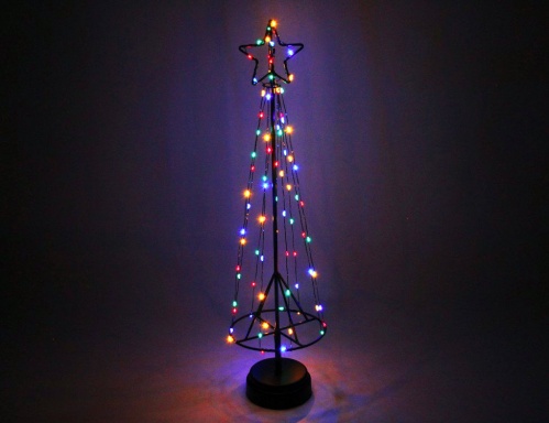 Светящаяся елка "Аэлита", металл, 85 разноцветных LED-огней, 50 см, батарейки, Koopman International