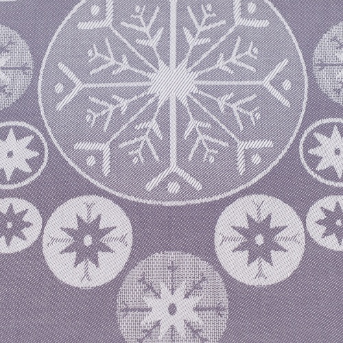 Дорожка из хлопка фиолетово-серого цвета с рисунком Ледяные узоры, new year essential, 53х150см фото 5