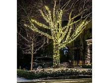 Гирлянды на дерево Клип Лайт Quality Light Cap 60 м, 600 теплых белых LED ламп, прозрачный ПВХ, IP65, BEAUTY LED