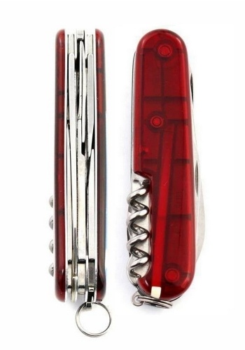 Нож Victorinox Climber Geneve, 91 мм, 14 функций, полупрозрачный красный (подар. упак.) фото 5