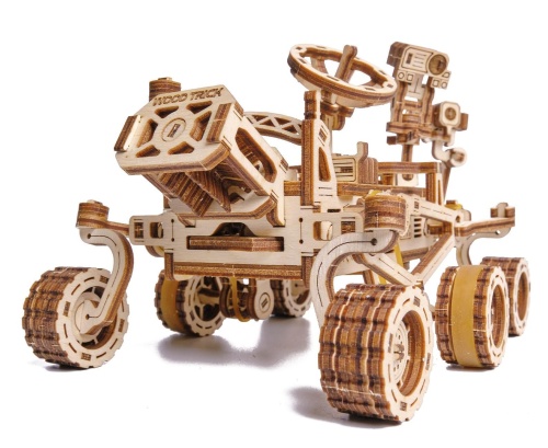 Механическая деревянная сборная модель Wood Trick Робот Марсоход фото 4