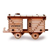 Деревянный конструктор UNIWOOD Товарный вагон