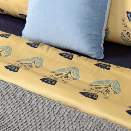 Комплект постельного белья полутораспальный из сатина с принтом "Летний цветок" из коллекции essenti фото 3