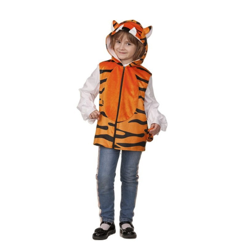 Карнавальный костюм Тигр, жилет с капюшоном