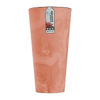 Кашпо для цветов Prosperplast Tubus Slim Beton Effect 64+35л, терракотовый