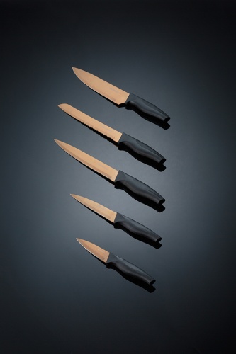 Набор из 5 ножей в подставке opulence розовое золото фото 6