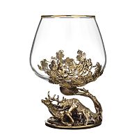 Бокалы - "Nature's Elegance Glassware" - Бокал "Литье Охота на Оленя, деревянная шкатулка", размер: высота 14 см, вес 460 г, объем 420 мл, диаметр 10 см, упаковка 23х16х13 см