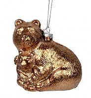 Ёлочная игрушка "Медведица с медвежонком", золотистый, 8х9 см, BILLIET