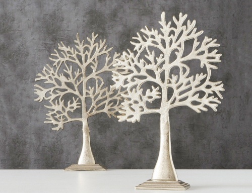 Интерьерное украшение "Морозное деревце" малое, металлическое, серебряное, Boltze фото 5