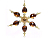 Снежинка "Янтарный цветок", акрил, (с заострёнными лепестками), 10.2 см, Crystal deco
