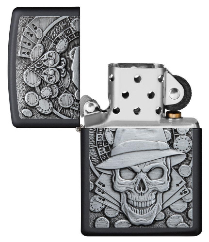 Зажигалка Zippo Classic с покрытием Black Matte, латунь/сталь, чёрная, матовая фото 3