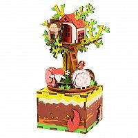 Деревянный 3D конструктор - музыкальная шкатулка Robotime "Дом на дереве"