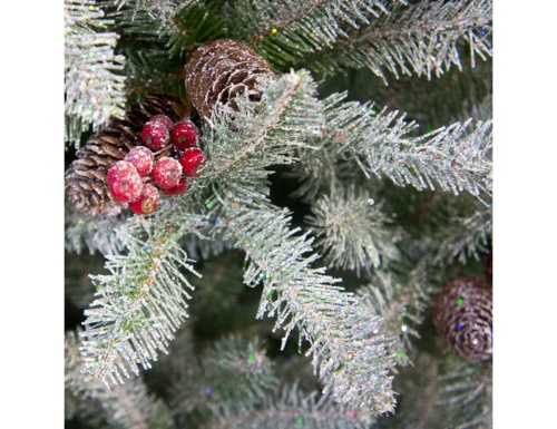 Искусственная ель "Данхилл - снежная сказка" заснеженная, с шишками и ягодами фото 2