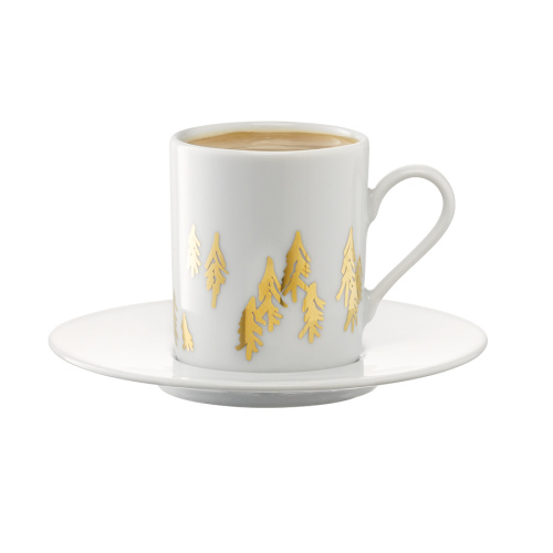 Набор из 2 чашек для кофе с блюдцами Fir Metallic 0,1 л фото 3