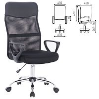 Кресло офисное Brabix Tender MG-330 сетка/ткань/кожзам, черное 531845