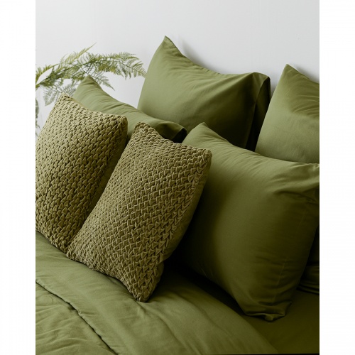 Комплект постельного белья двуспальный из сатина оливкового цвета из коллекции wild фото 7