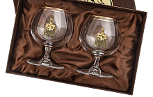 Набор бокалов для коньяка и бренди "Настоящий мужчина " в подарочной коробке