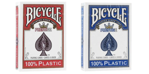 Карты "Bicycle Prestige Rider 100% Plastic Jumbo red/blue"