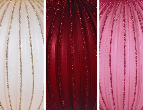 Набор ёлочных шаров "Герцог", стекло, слоновая кость, розовые и бургунди, Koopman International фото 2