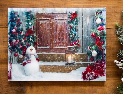 Светящееся настенное панно "Дверь в сказку", 1 мерцающий LED-огонь, 40х30 см, SNOWHOUSE фото 2