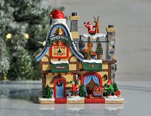 Домик 'Ясли для елочек на Северном Полюсе', полистоун, подсветка, 19x17x13 см, батарейки, LEMAX