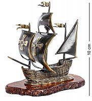AM-1025 Фигурка "Корабль-Каравелла" (латунь, янтарь)