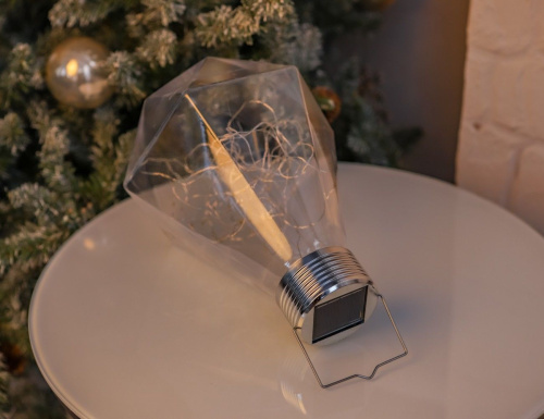 Подвесной солнечный светильник Solar CRISTAL MAGIQUE, 50 тёплых белых мерцающих микро, 33х20 см, IP44, Kaemingk фото 4