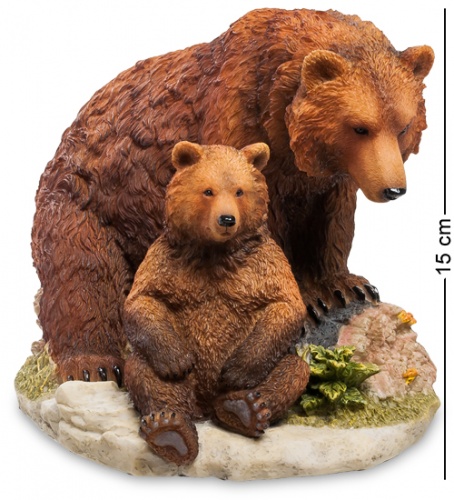 WS-776 Статуэтка "Бурый медведь с детенышем"