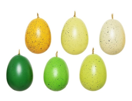 Декоративные пасхальные яйца УЮТНАЯ КРАПИНКА, жёлтые, зелёные и кремовые, 9 см (упаковка 6 шт.), Kaemingk фото 2
