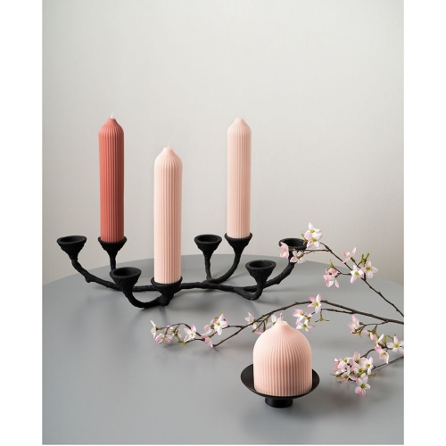 Свеча декоративная бежево-розового цвета из коллекции edge фото 6