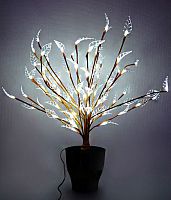 Светодиодное мини дерево в горшке "Листья", 60 см, 96 белых LED ламп, 24V, BEAUTY LED