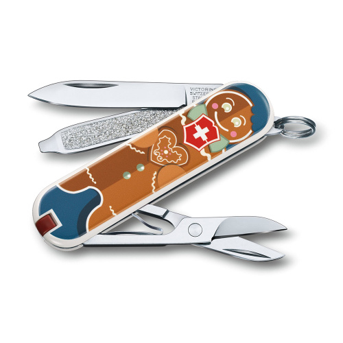 Нож-брелок Victorinox Classic LE 2019, 58 мм, 7 функций, "Gingerbread Love" фото 2