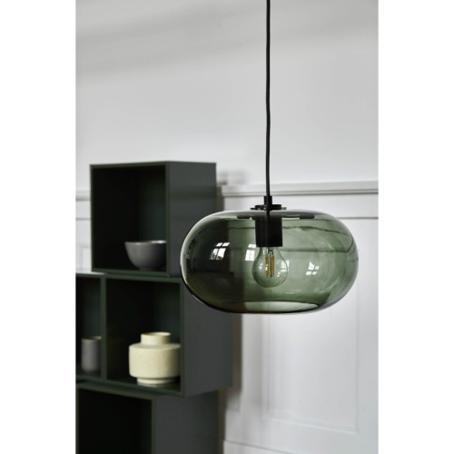 Лампа подвесная kobe, 17хD30 см, зеленое дымчатое стекло, черный цоколь фото 6