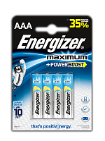 Щелочные батарейки Energizer Maximum LR03/E92 AAA FSB4 (4 штуки)