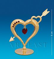AR-1294/ 1 Фигурка «Сердце со стрелой» с цветными кристаллами (Юнион)