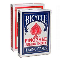 Карты "Bicycle Pinochle Jumbo Index Red/Blue"