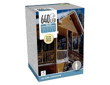 Светодиодная гирлянда Бахрома, 640 экстра тёплых белых LED-огней, 12.7х0.45 м, контроллер, прозрачный ПВХ, IP44, Koopman International