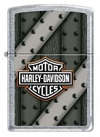 Зажигалка ZIPPO Harley-Davidson®, латунь с покрытием Street Chrome™, серебристая, 36x12x56 мм