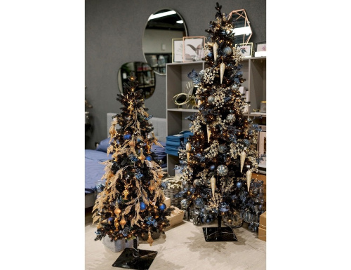 Искусственная стройная елка Тикко, черная, хвоя ЛИТАЯ 100%, 210 см, Max CHRISTMAS в интернет-магазине VsemPodarok.com фото 2