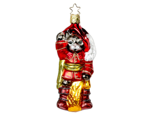 Ёлочная игрушка КОТ В САПОГАХ, стекло, 12 см, Inge Glas фото 2