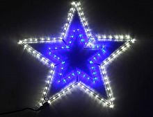 Светодиодная "Сияющая звезда", дюралайт, 108 синих/холодных белых LED-огней, 52 см, коннектор, уличная, SNOWHOUSE