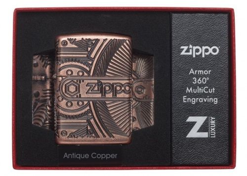 Зажигалка ZIPPO Armor™ с покрытием Antique Copper™, латунь/сталь, медная, матовая, 36x12x56 мм, 29523 фото 5