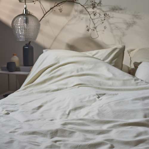 Комплект постельного белья из сатина серо-бежевого цвета с брашинг-эффектом из коллекции essential фото 5