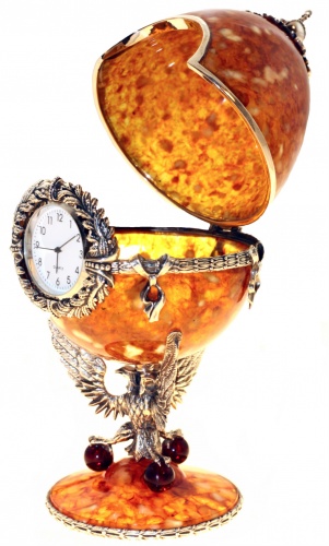 часы-шкатулка "Державные" из янтаря, 1801 фото 2