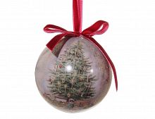 Ёлочный шар "Новогодняя ёлочка", папье-маше, сиреневый, 80 мм, SHISHI