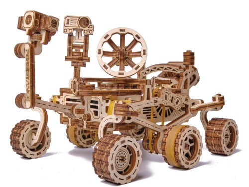Механическая деревянная сборная модель Wood Trick Робот Марсоход фото 8