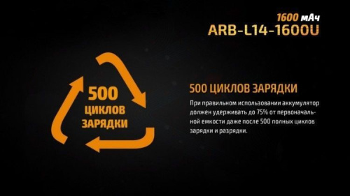 Аккумулятор 14500 Fenix 1600U mAh с разъемом для USB фото 8