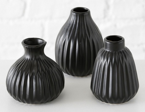 Керамическая ваза "Эско", чёрная, 12 см, Boltze фото 2